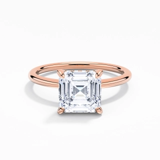 2.00ct Moissanite Engagement Ring 14K Rose Gold