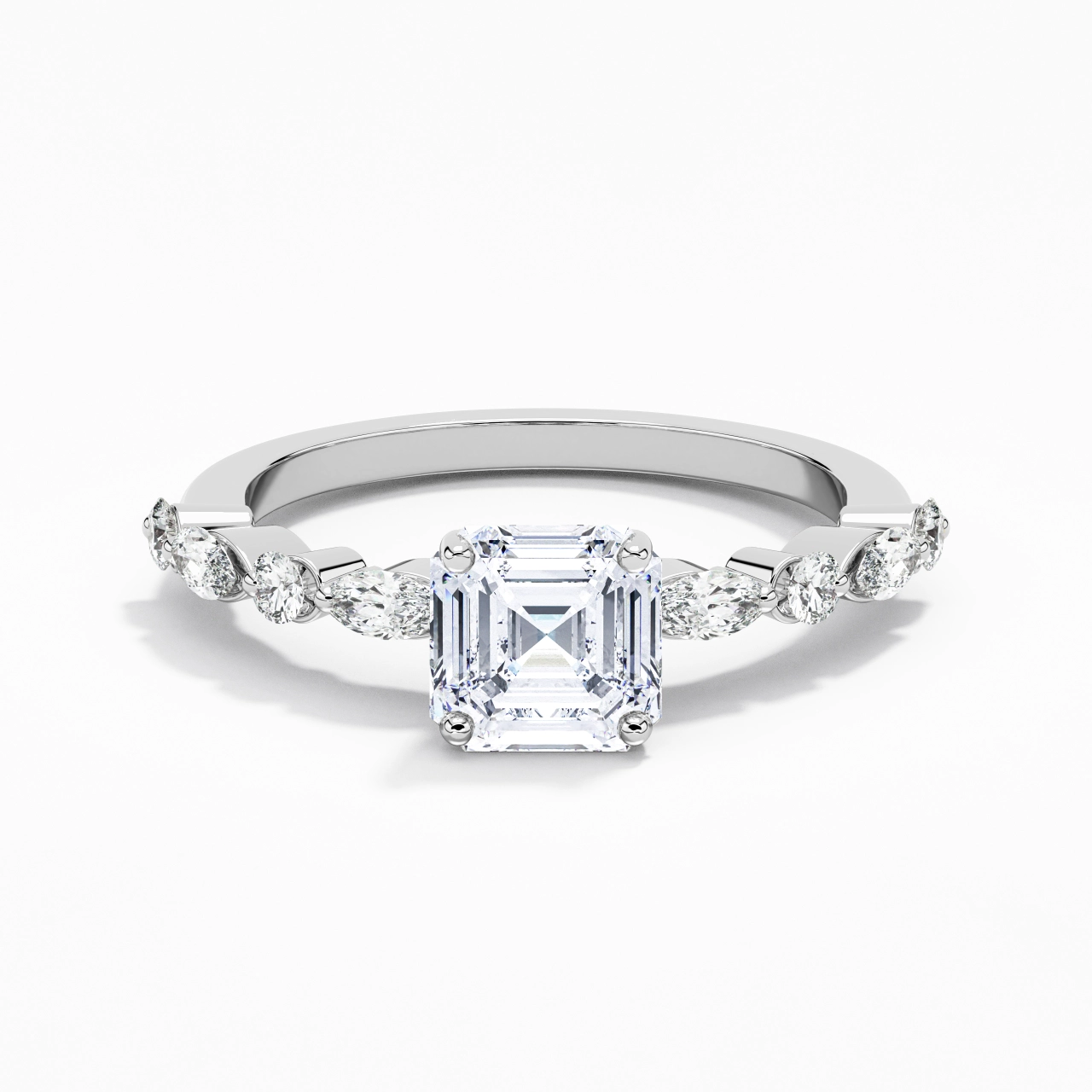 Timeless Asscher 1.50ct Moissanite Engagement Ring