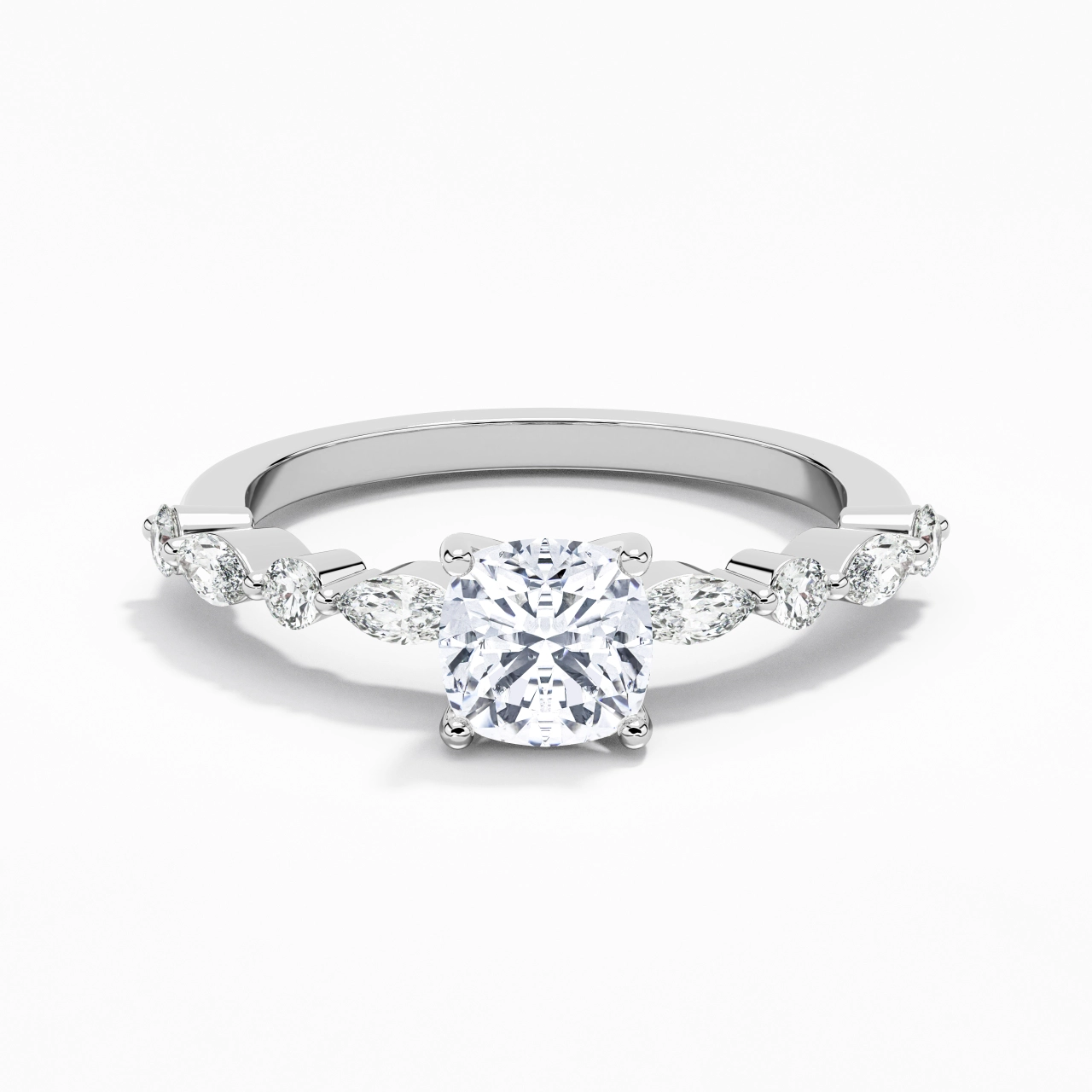 Timeless Cushion 1.00ct Moissanite Engagement Ring