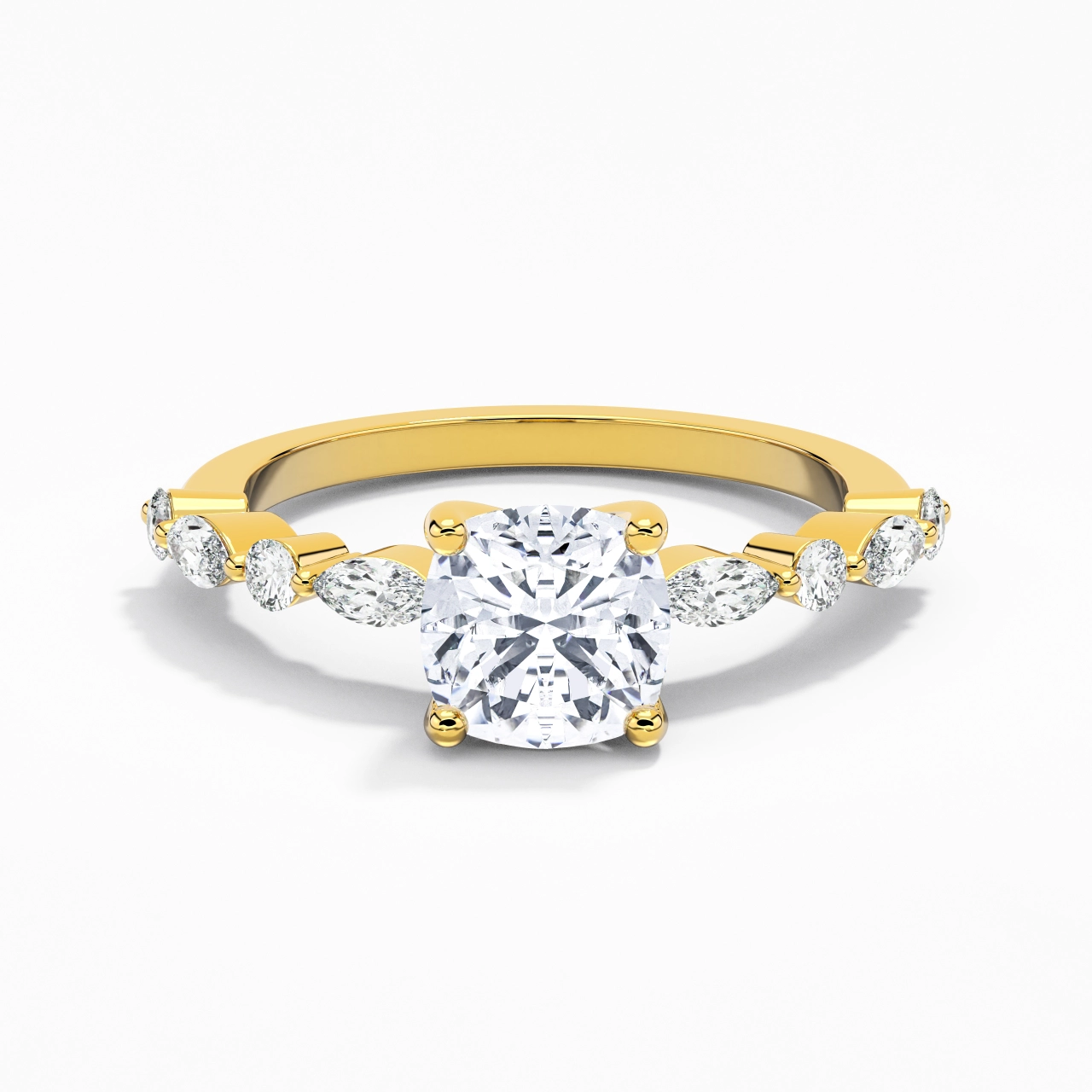 Éternel Coussin 2.00ct Moissanite Bague de fiançailles