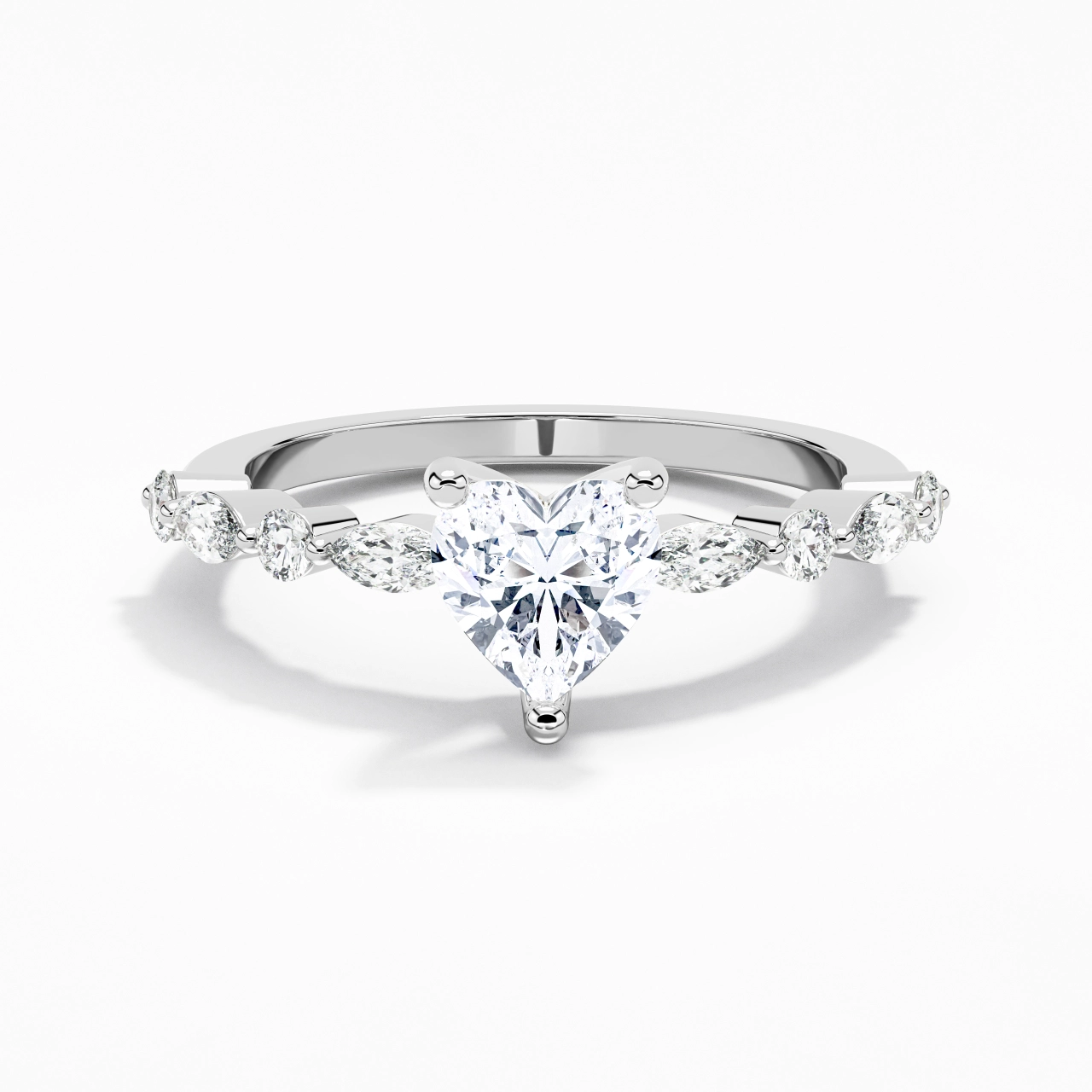 Timeless Heart 1.00ct Moissanite Engagement Ring