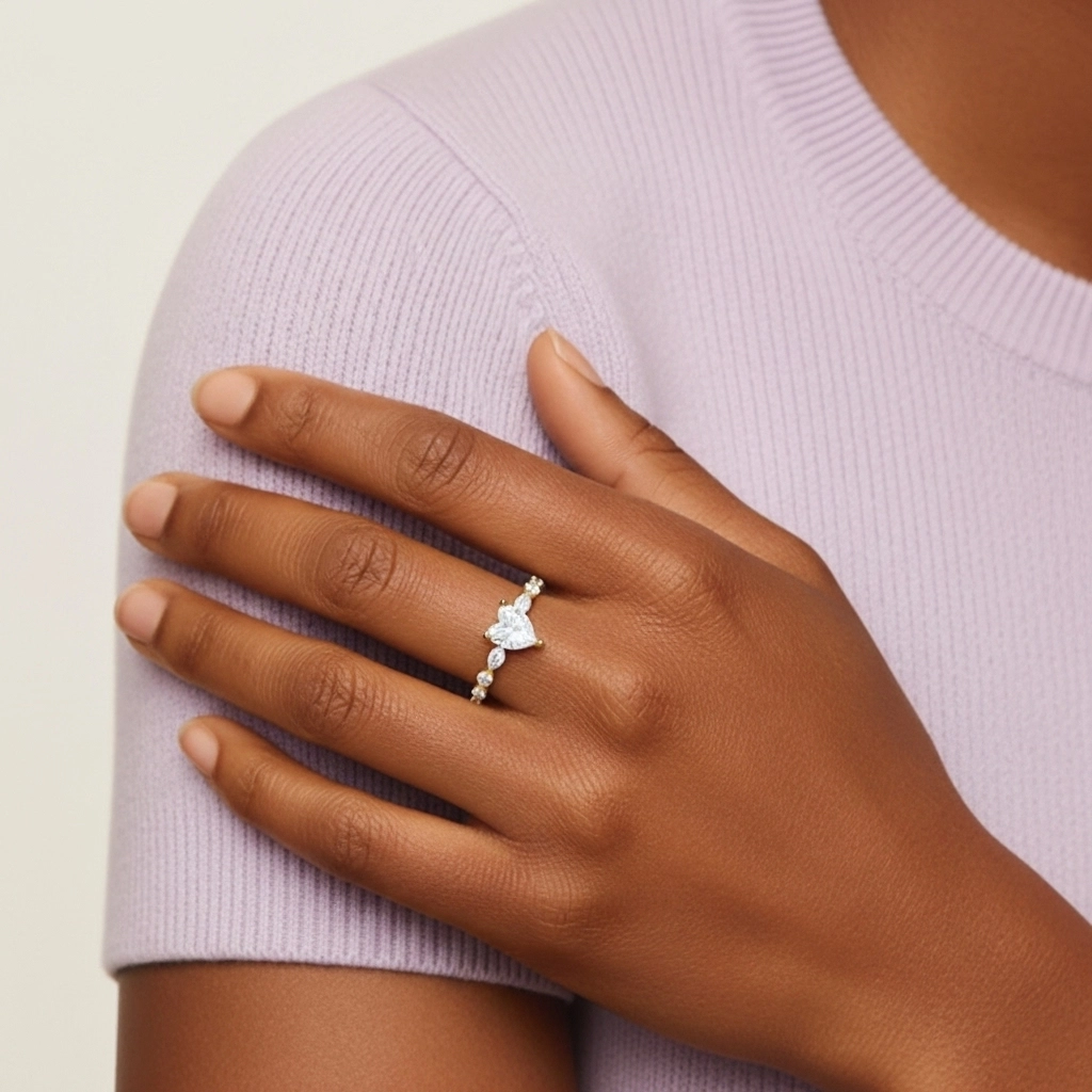 Timeless Heart 1.50ct Moissanite Engagement Ring