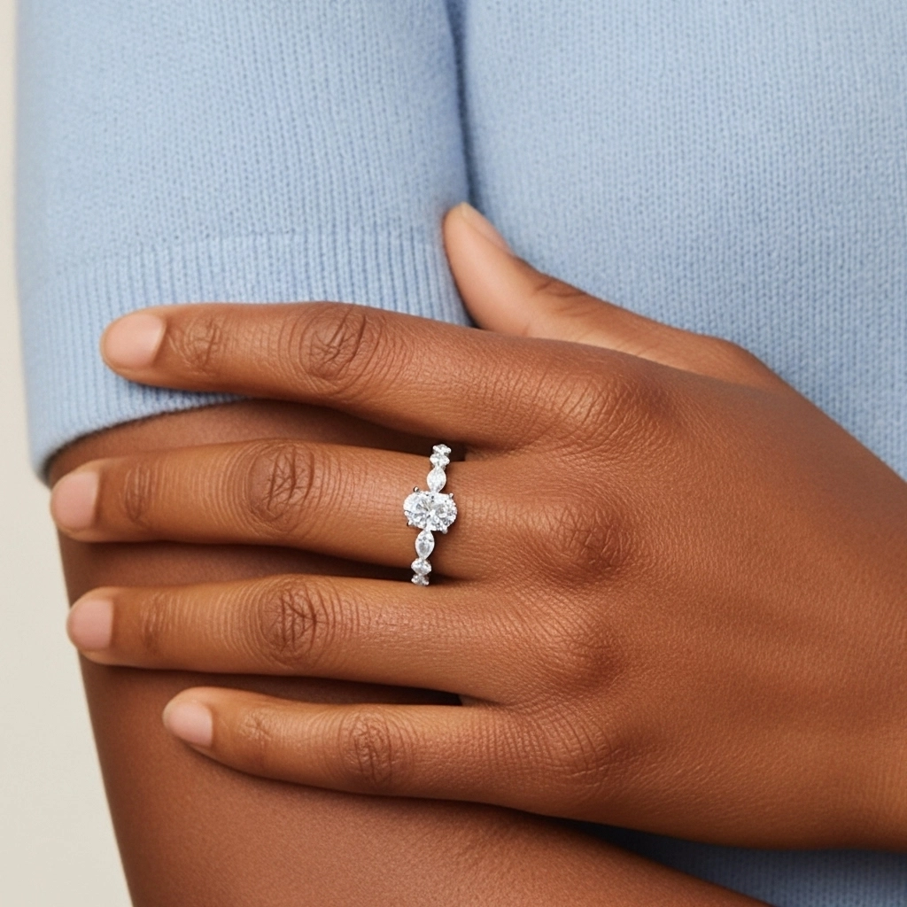 Timeless Oval 1.00ct Moissanite Engagement Ring