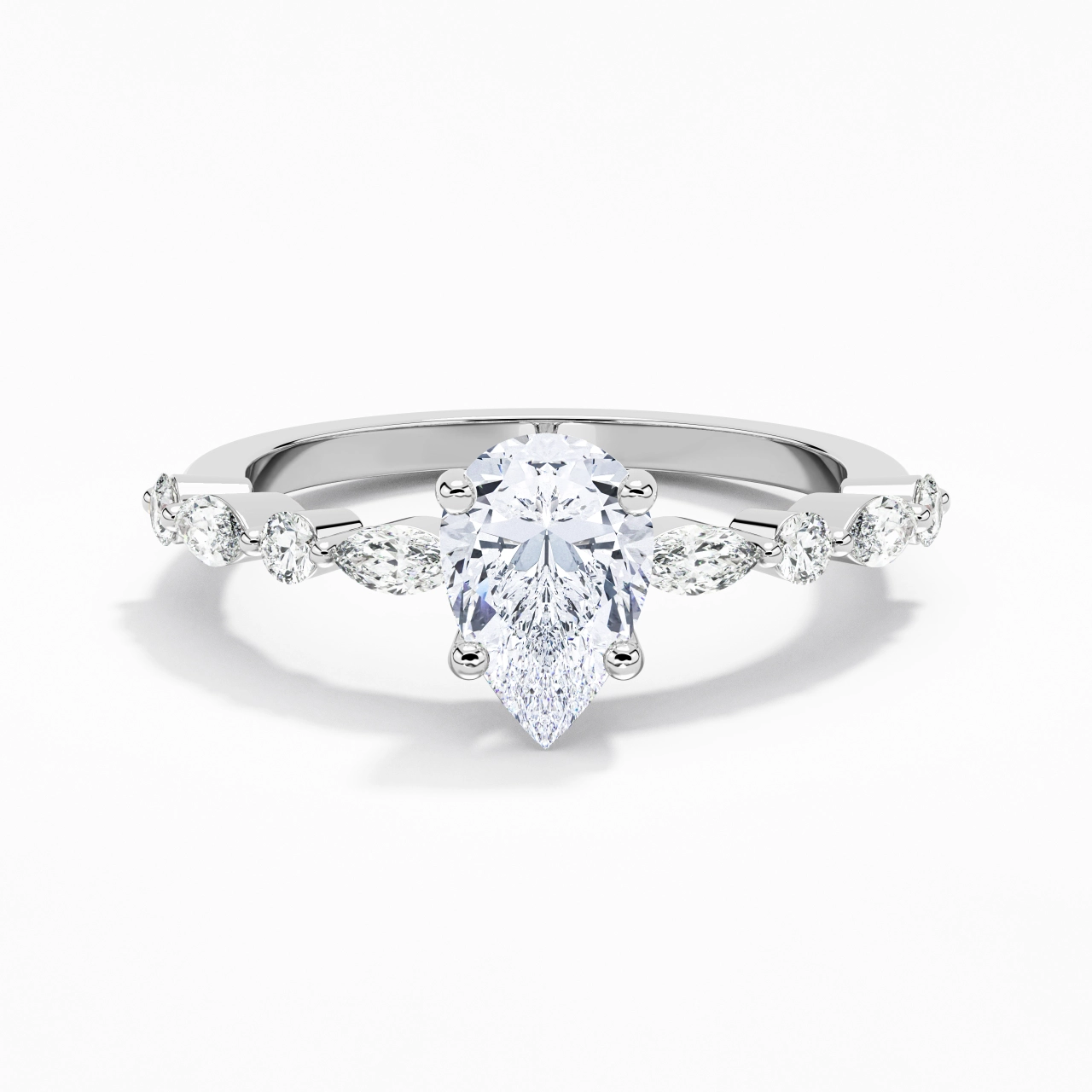 Éternel Poire 1.50ct Moissanite Bague de fiançailles