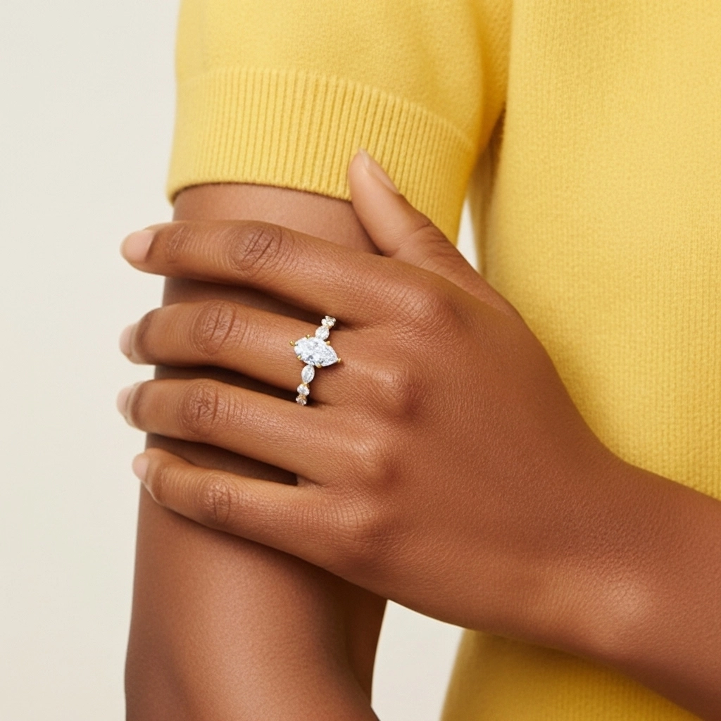 1.00ct Moissanite Engagement Ring 925 Sterling Silver