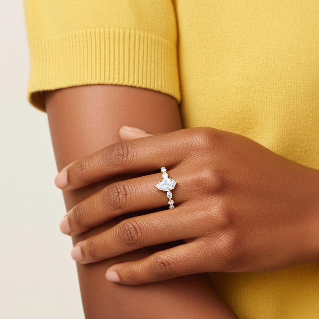 1.00ct Moissanite Engagement Ring 925 Sterling Silver