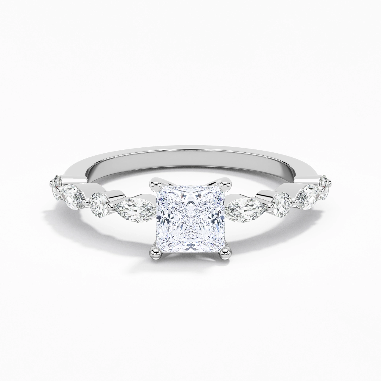 Éternel Princesse 1.00ct Moissanite Bague de fiançailles