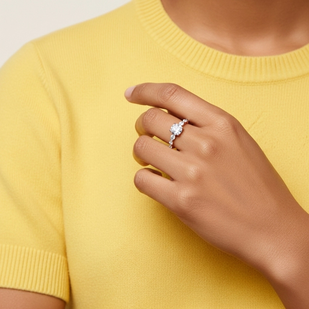 Timeless Round 1.00ct Moissanite Engagement Ring