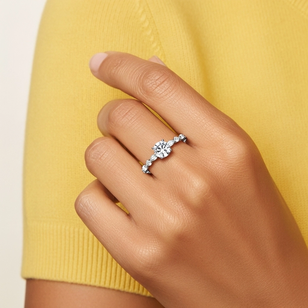 Éternel Rond 1.00ct Moissanite Bague de fiançailles