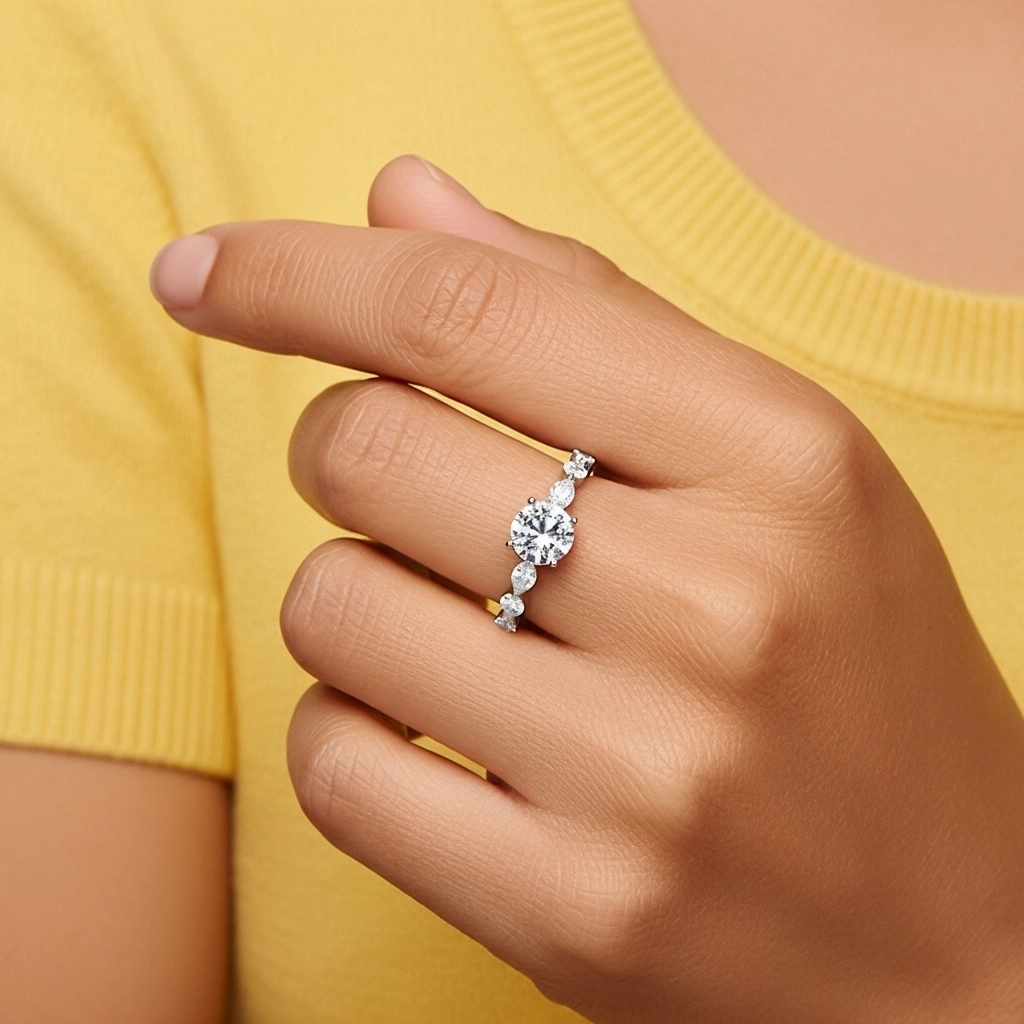 Éternel Rond 1.00ct Moissanite Bague de fiançailles