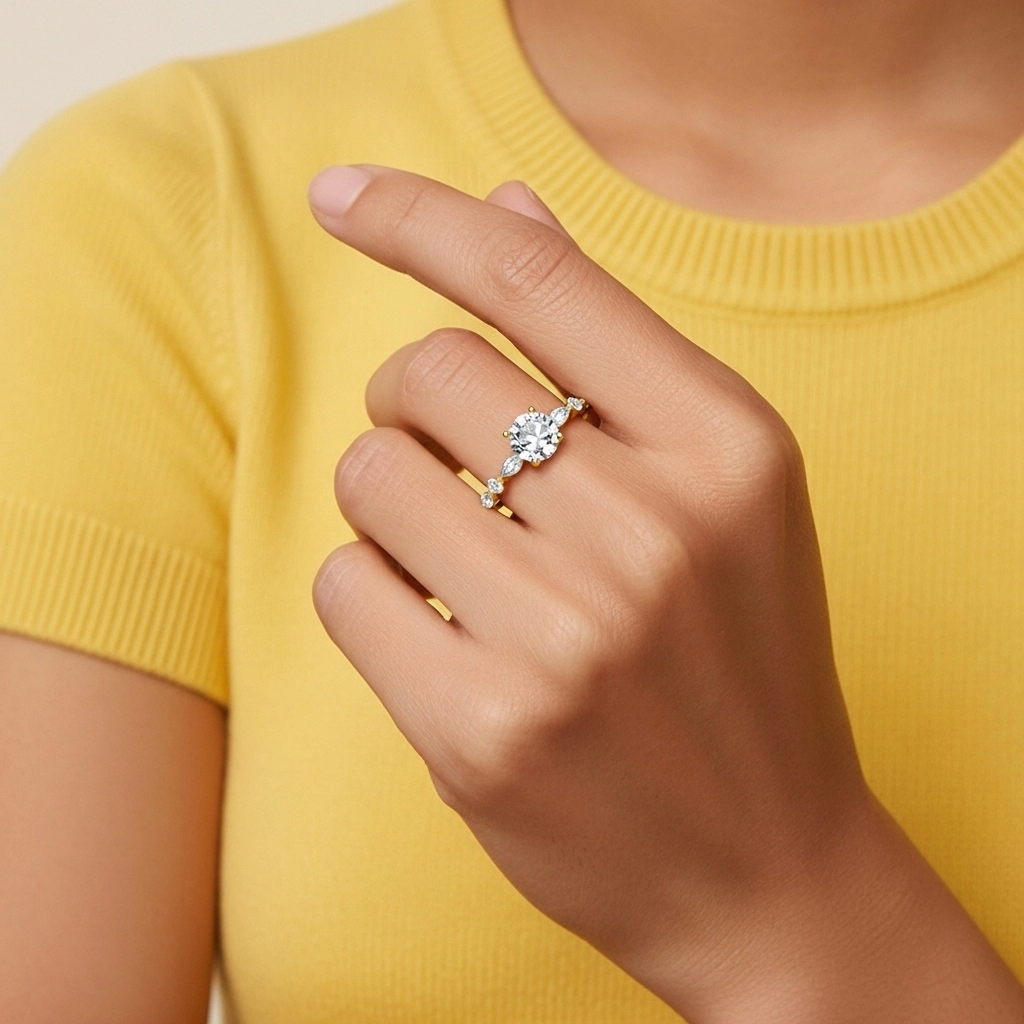 1.00ct Moissanite Bague de fiançailles Argent sterling 925