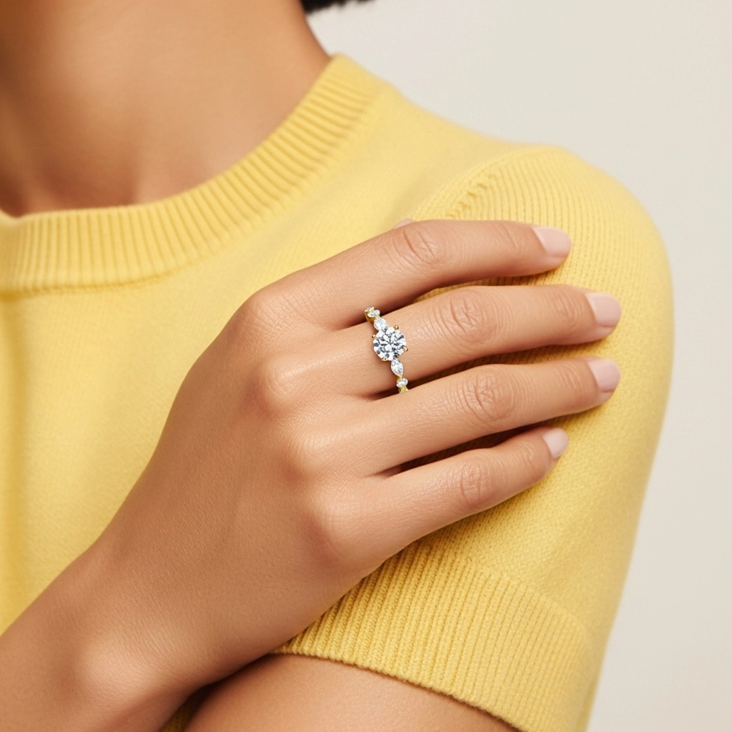 1.00ct Moissanite Engagement Ring 925 Sterling Silver