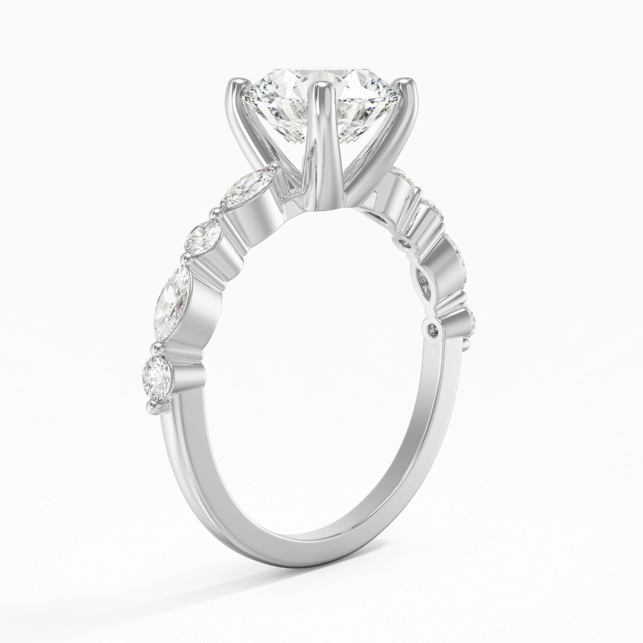 Éternel Rond 2.00ct Moissanite Bague de fiançailles