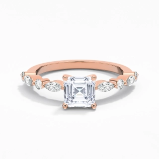 Timeless Asscher 1.00ct Moissanite Engagement Ring