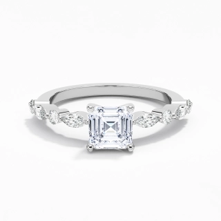 Timeless Asscher 1.00ct Moissanite Engagement Ring