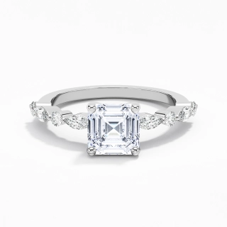 Éternel Asscher 2.00ct Moissanite Bague de fiançailles