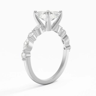 Éternel Asscher 2.00ct Moissanite Bague de fiançailles