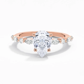 Éternel Poire 2.00ct Moissanite Bague de fiançailles