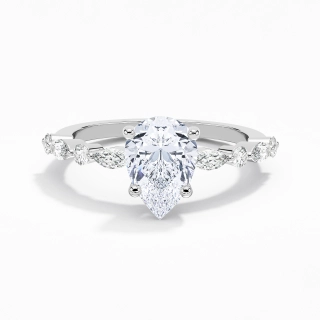 Éternel Poire 2.00ct Moissanite Bague de fiançailles