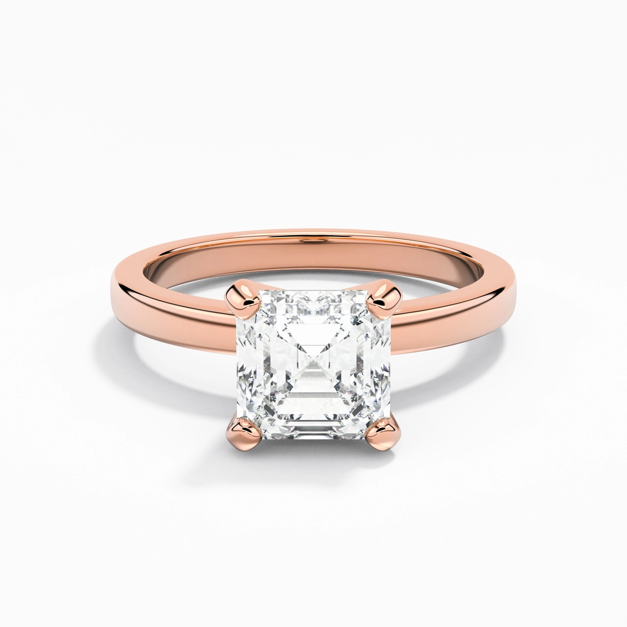 1.50ct Moissanite Engagement Ring 14K Rose Gold