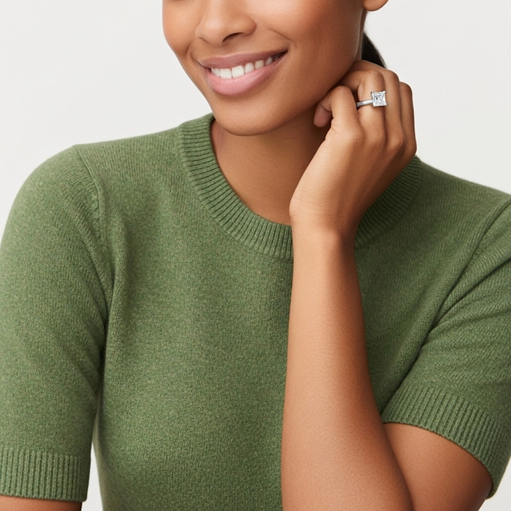 1.00ct Moissanite Engagement Ring Platinum