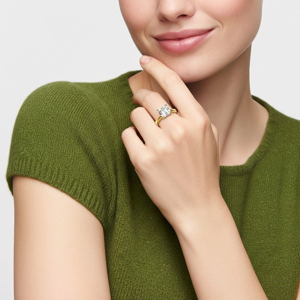 2.00ct Moissanite Bague de fiançailles Or 18 carats