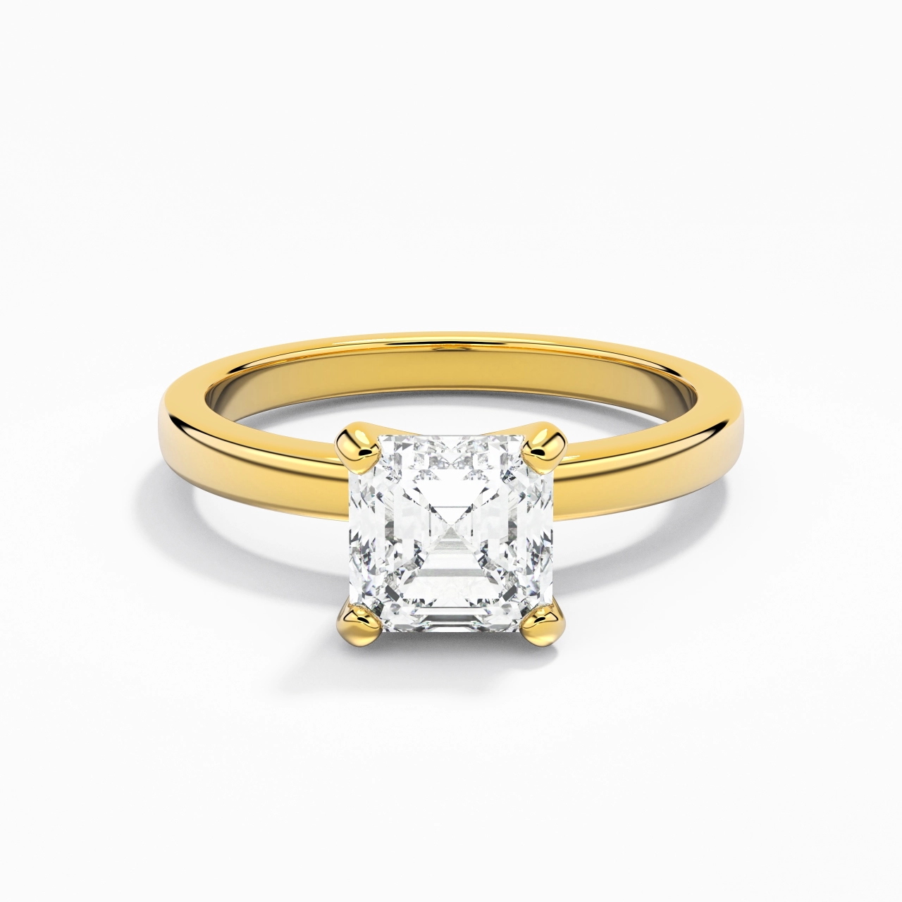 1.00ct Moissanite Engagement Ring 18K Gold