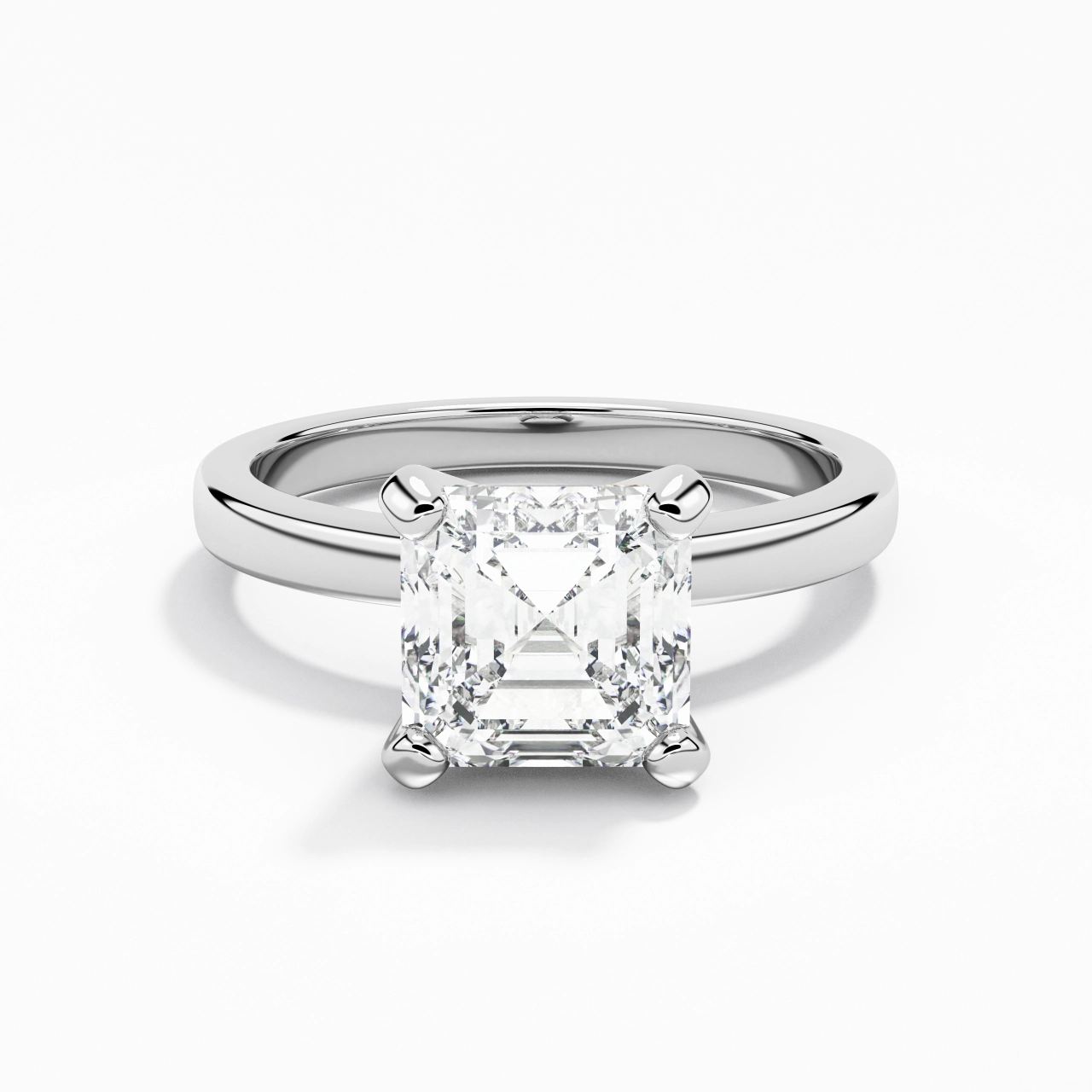 2.00ct Moissanite Engagement Ring 14K White Gold