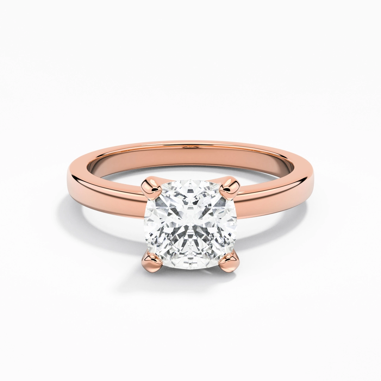 1.50ct Moissanite Engagement Ring 18K Rose Gold