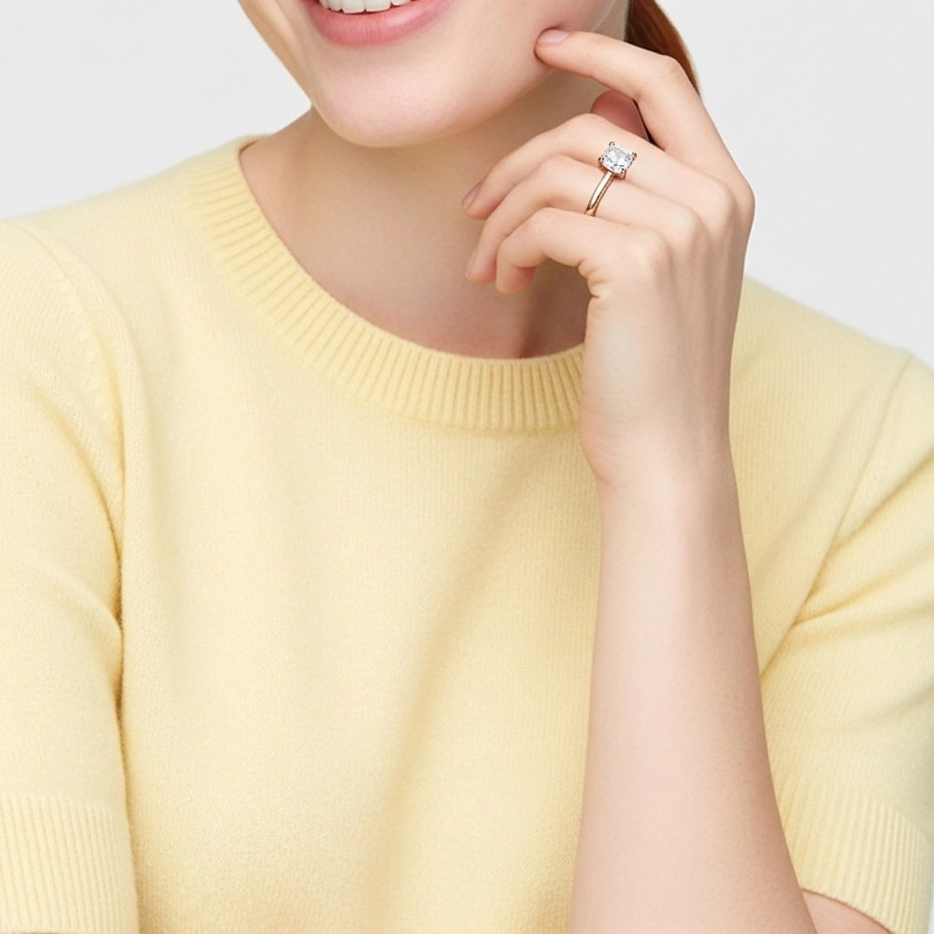 2.00ct Moissanite Bague de fiançailles Or rose 14 carats