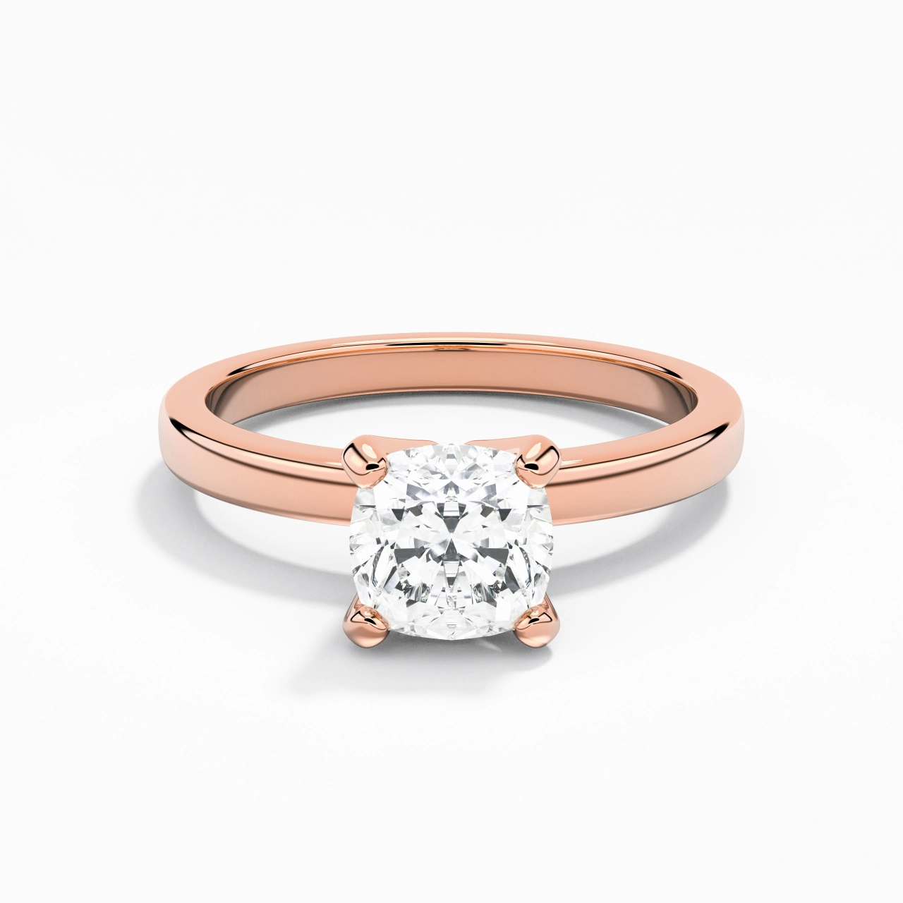 1.00ct Moissanite Engagement Ring 14K Rose Gold