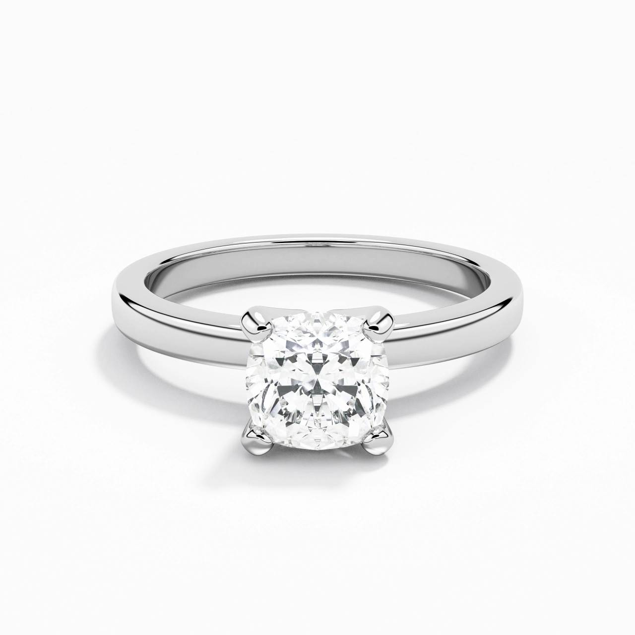 1.00ct Moissanite Engagement Ring 14K White Gold