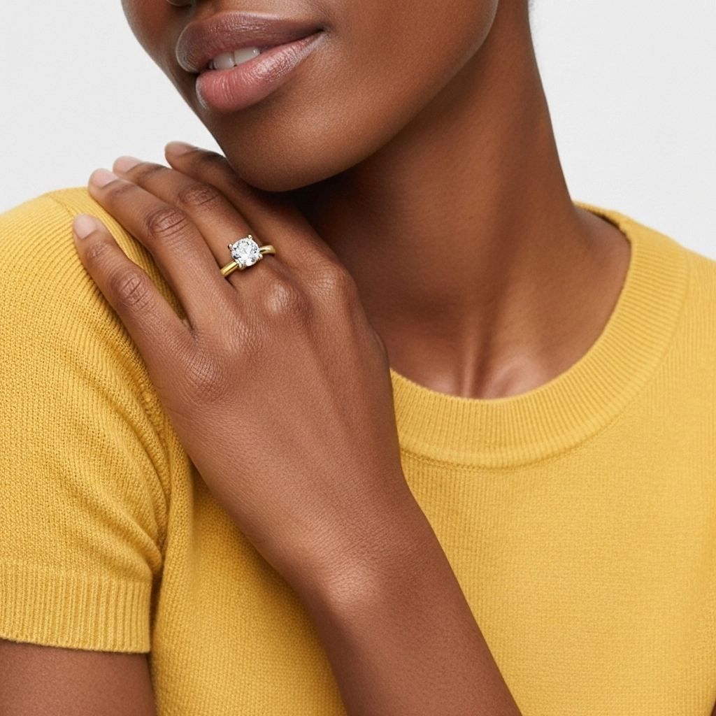 2.00ct Moissanite Engagement Ring 18K Gold