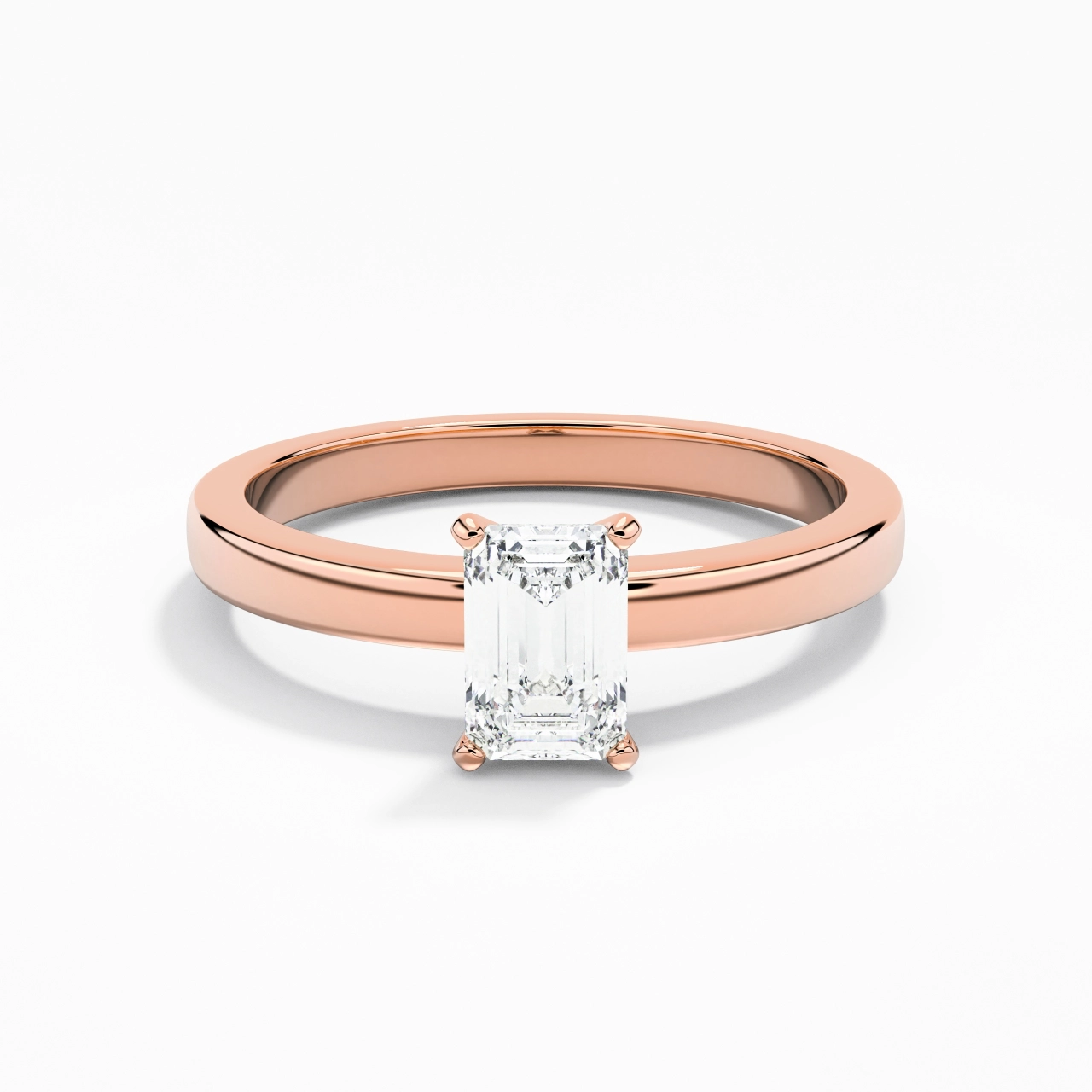1.50ct 0.80ct Moissanite Moissanite Engagement Ring 14K Rose Gold