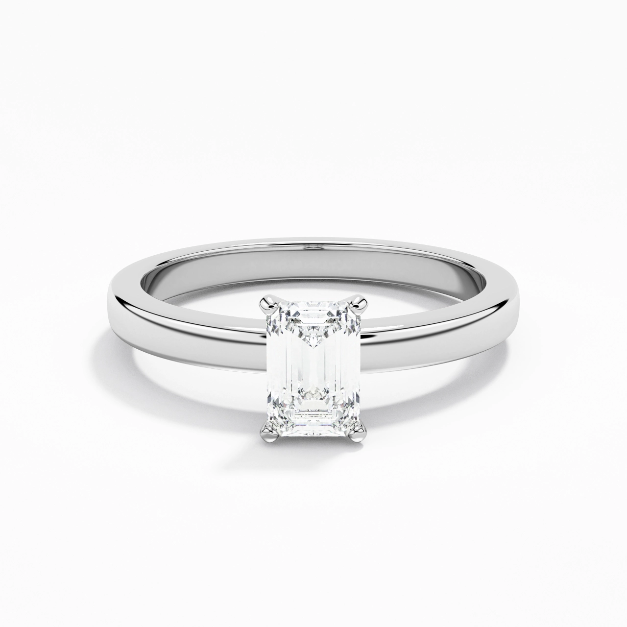 1.50ct 0.80ct Moissanite Moissanite Engagement Ring 18K White Gold