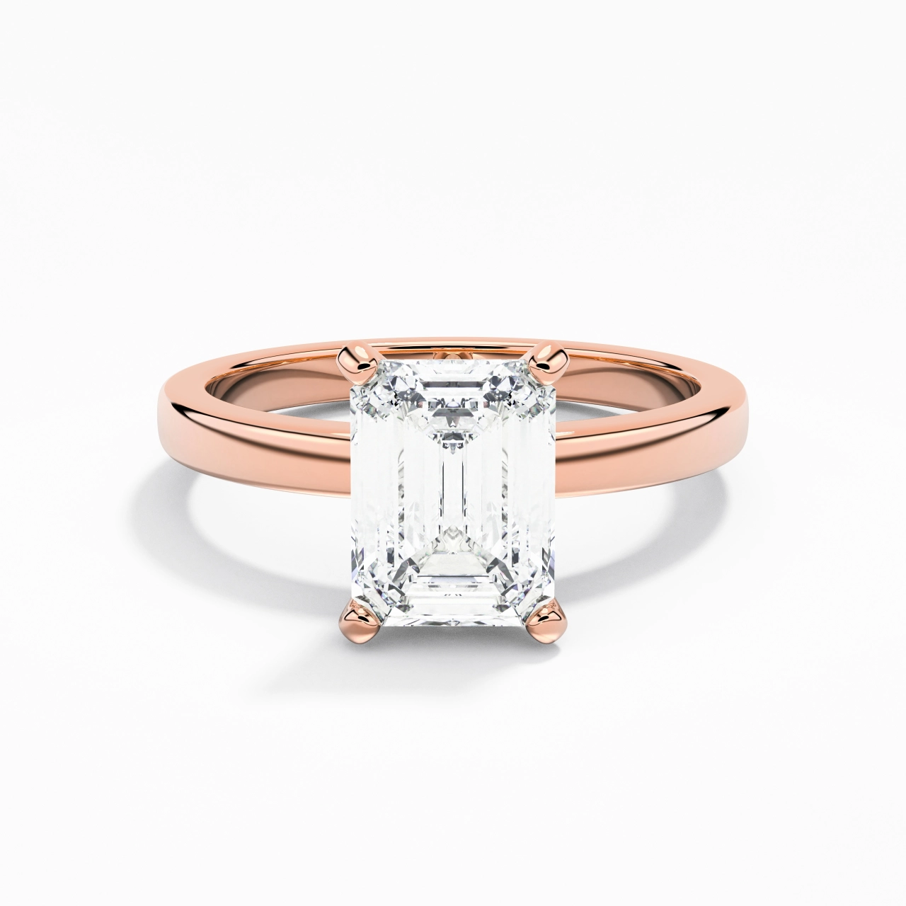 1.50ct 2.00ct Moissanite Moissanite Engagement Ring 18K Rose Gold