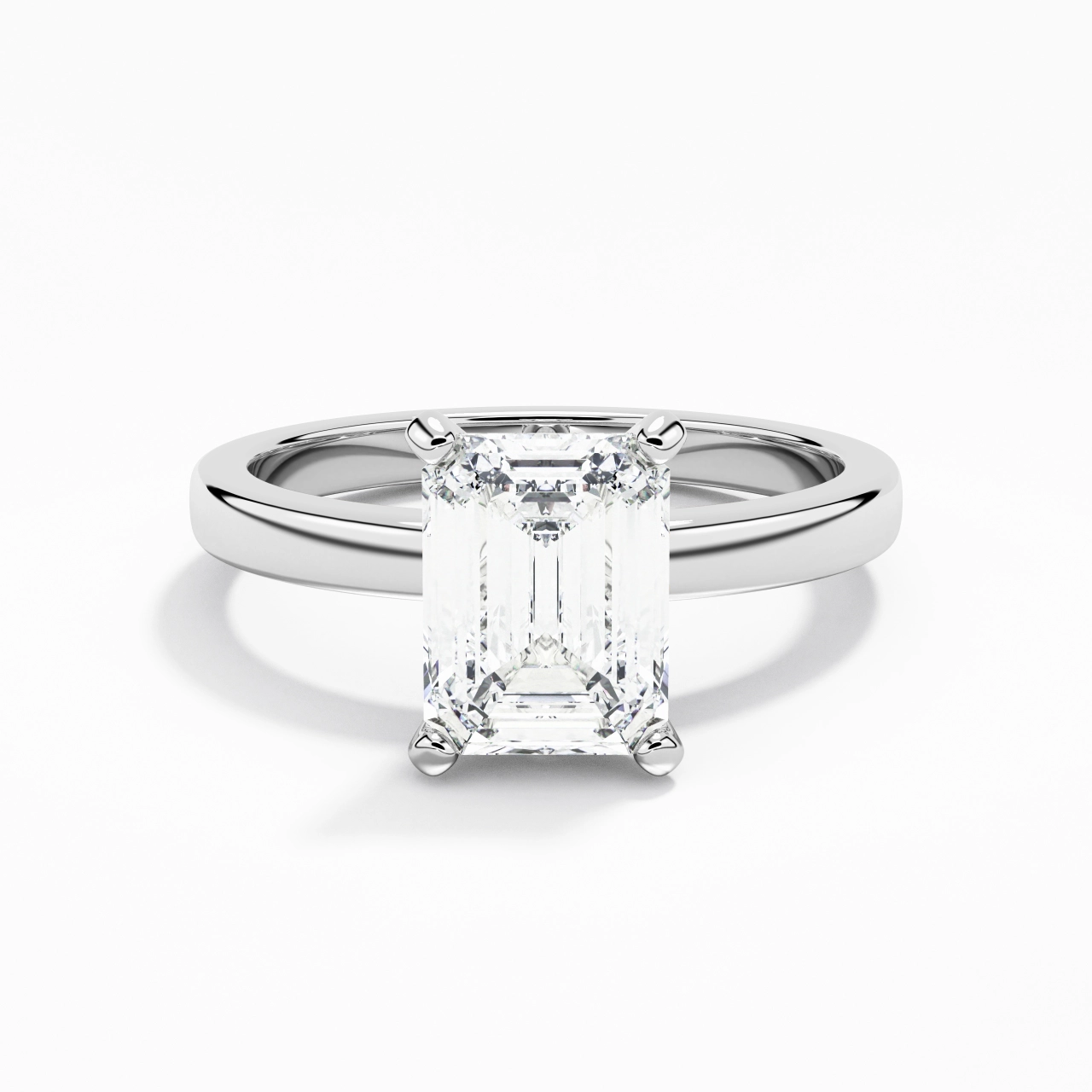 1.50ct 2.00ct Moissanite Moissanite Engagement Ring 18K White Gold