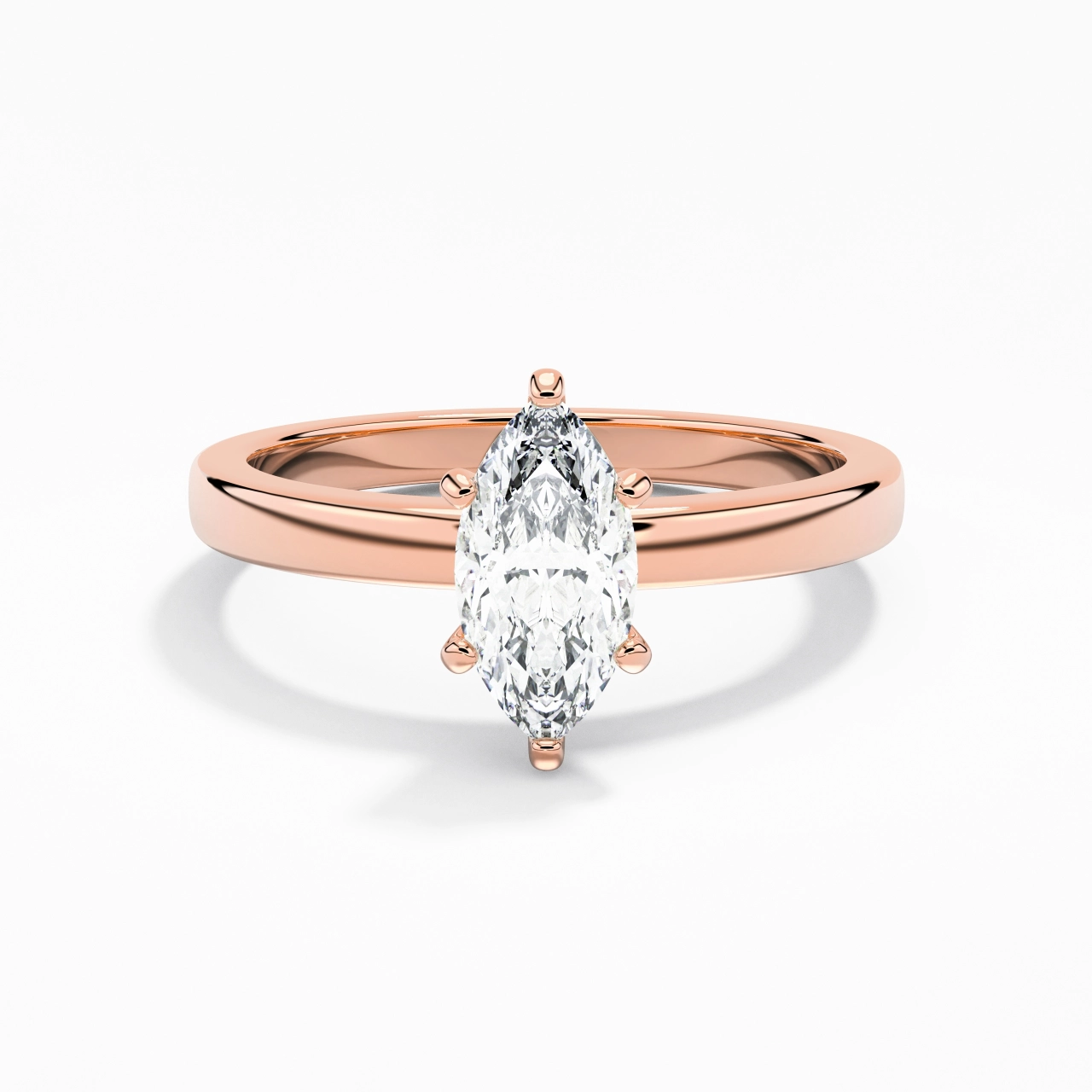 1.50ct 0.80ct Moissanite Moissanite Engagement Ring 14K Rose Gold