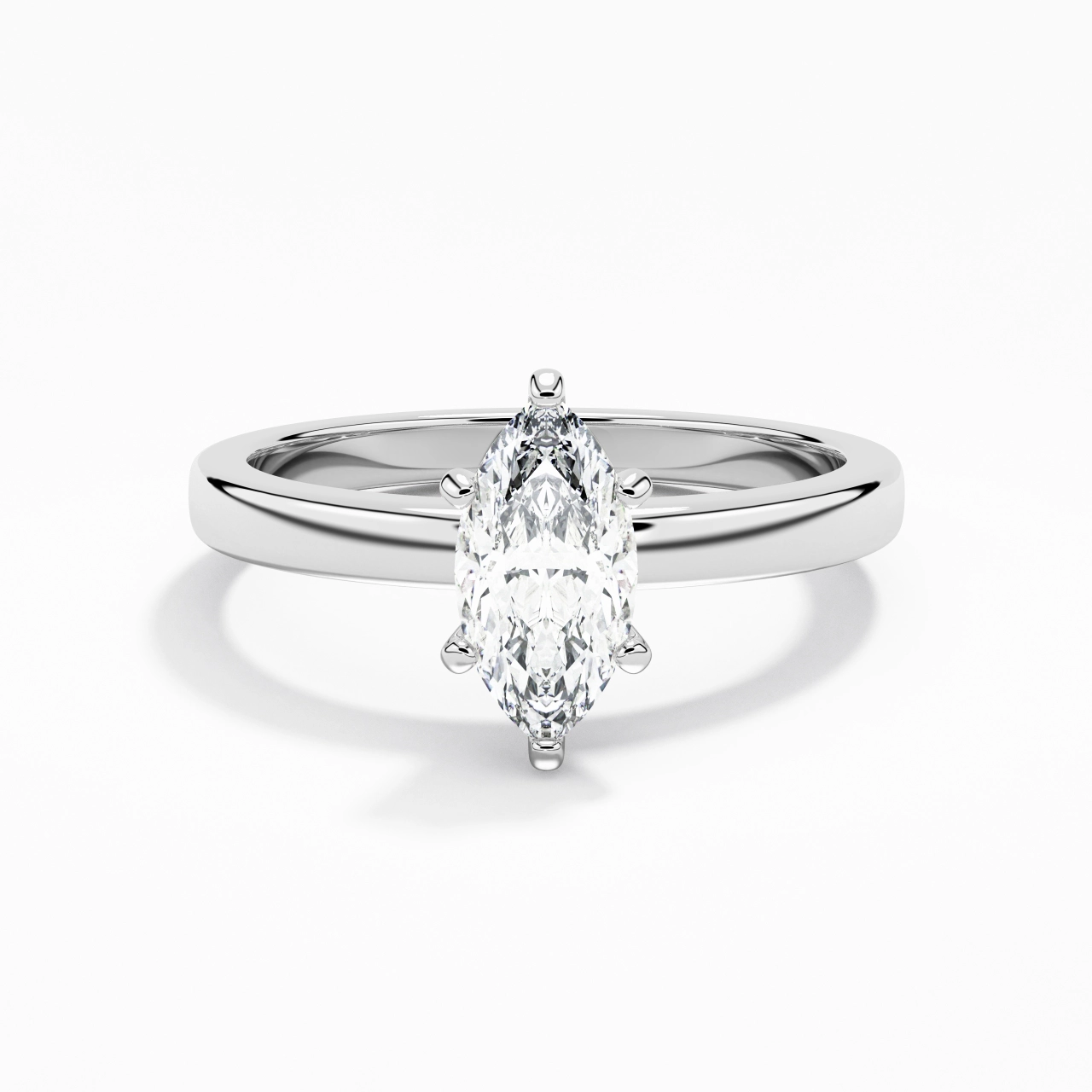 1.50ct 0.80ct Moissanite Moissanite Engagement Ring 14K White Gold