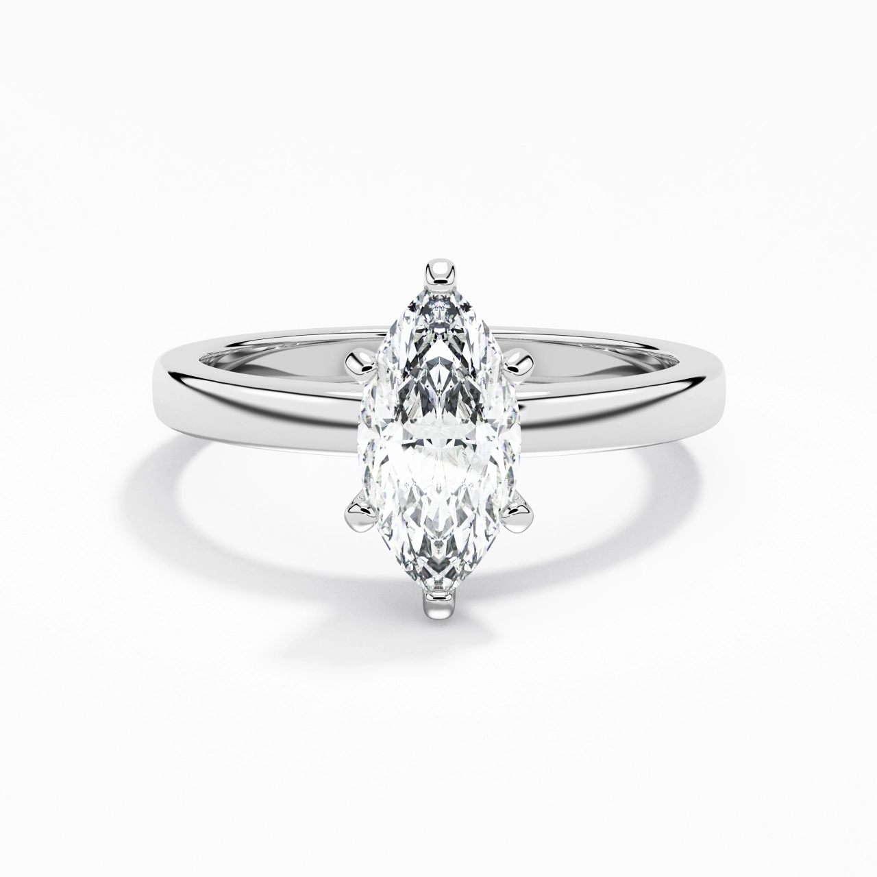 1.50ct 1.00ct Moissanite Moissanite Engagement Ring 14K White Gold