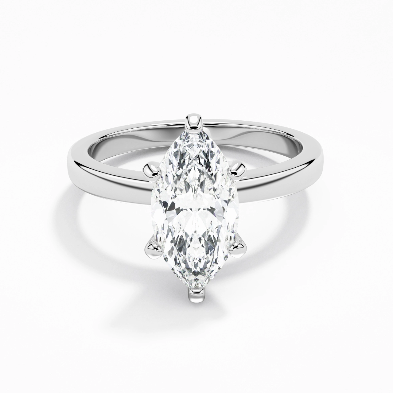 1.50ct 2.00ct Moissanite Moissanite Engagement Ring 14K White Gold