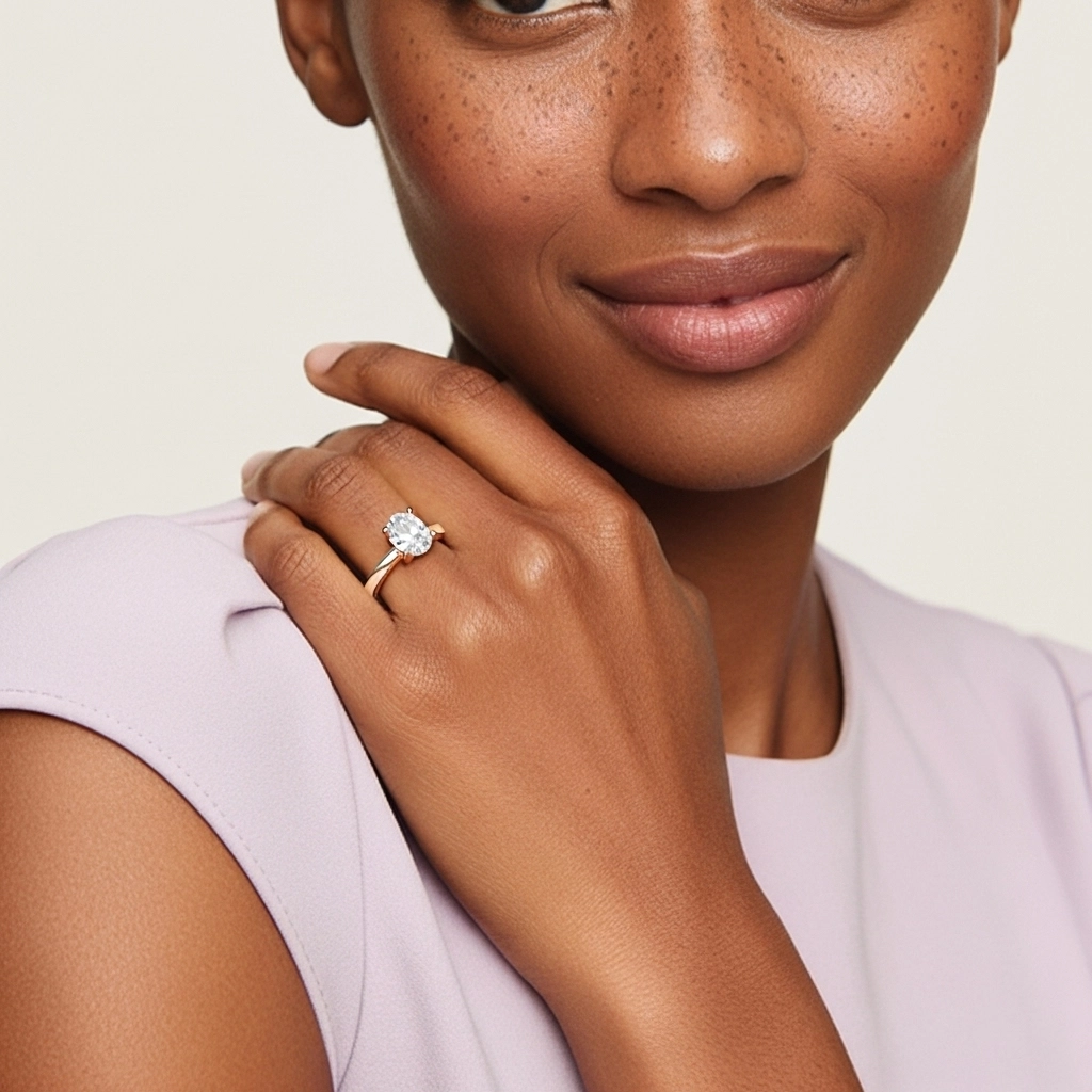 1.50ct Moissanite Bague de fiançailles Or rose 14 carats