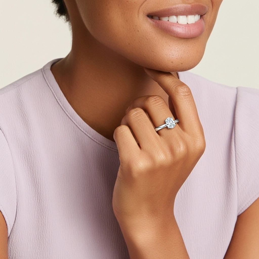 1.00ct Moissanite Engagement Ring Platinum