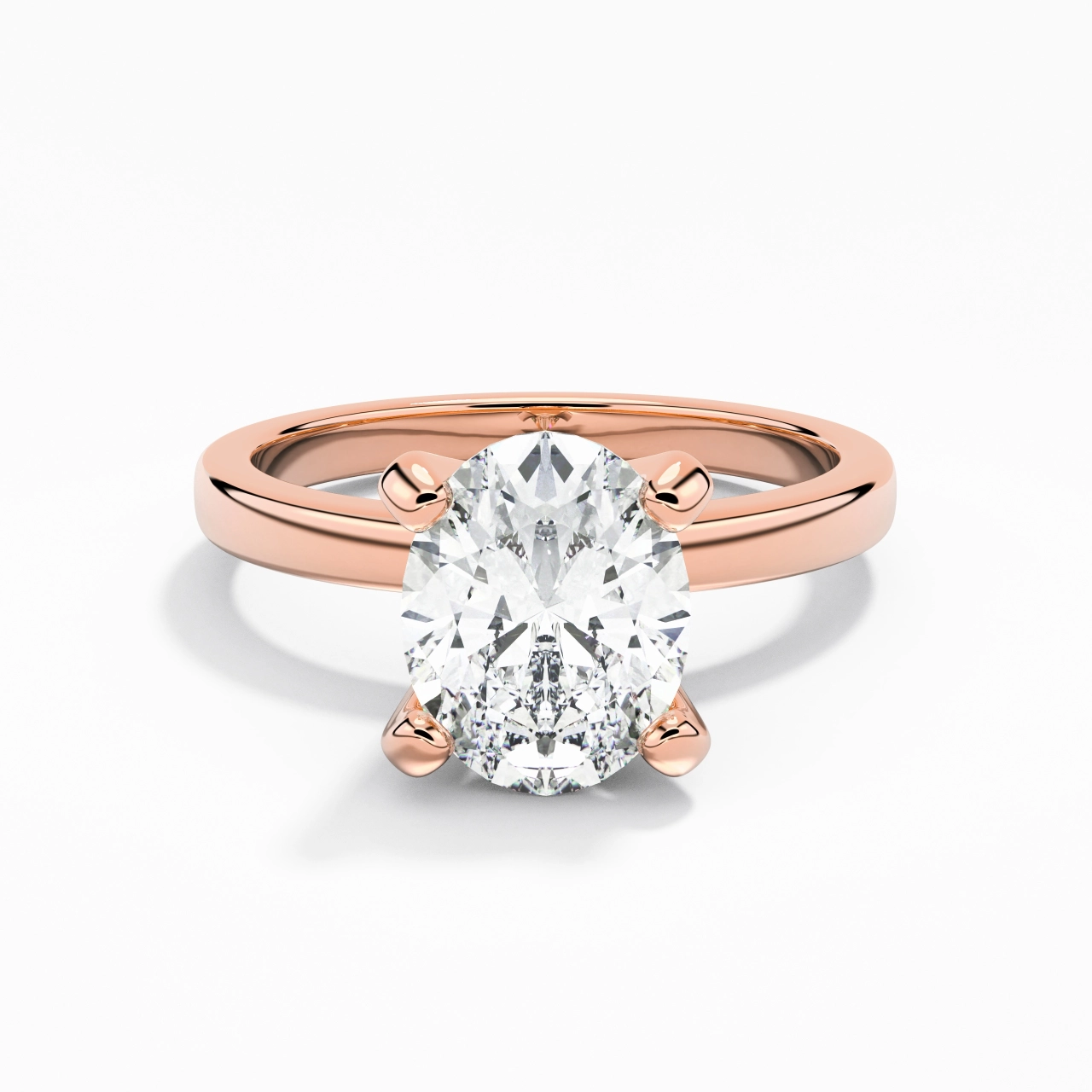 2.00ct Moissanite Engagement Ring 14K Rose Gold