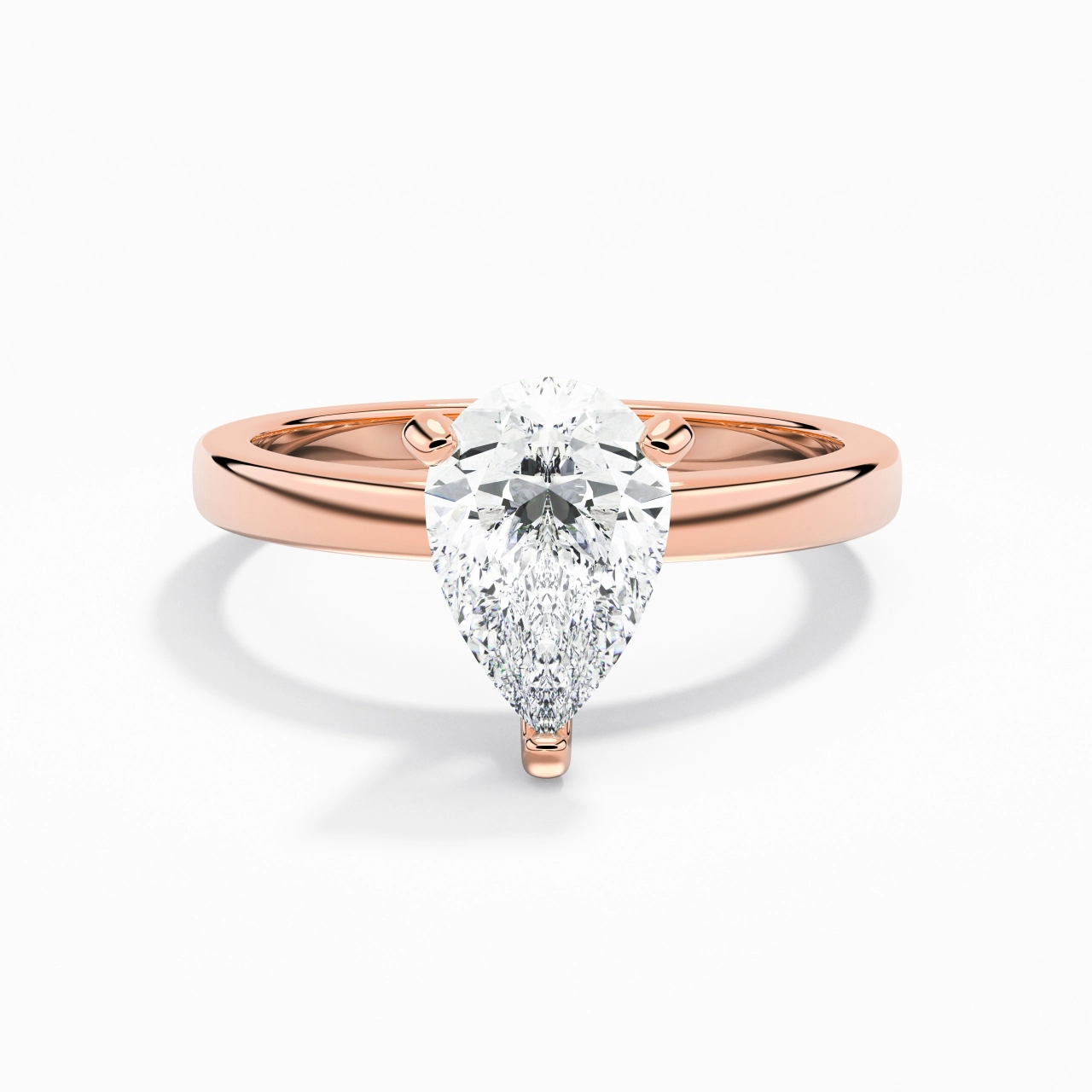1.50ct Moissanite Moissanite Engagement Ring 14K Rose Gold
