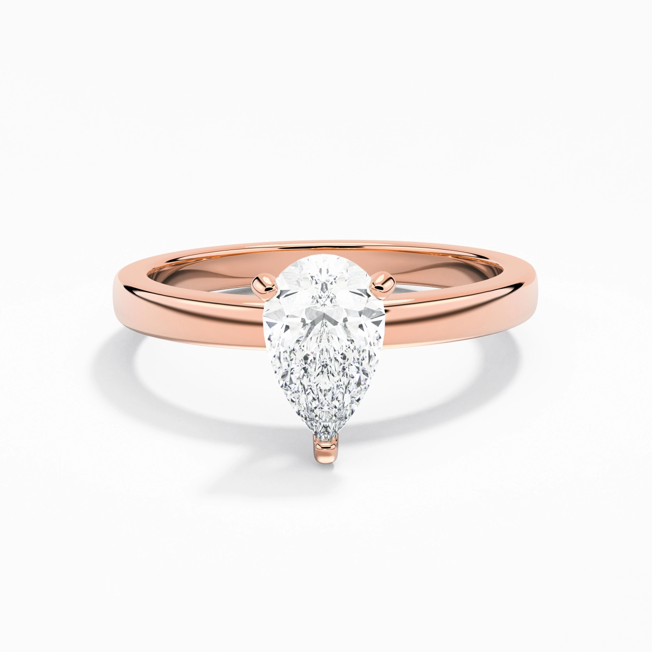 1.50ct 1.00ct Moissanite Moissanite Engagement Ring 14K Rose Gold