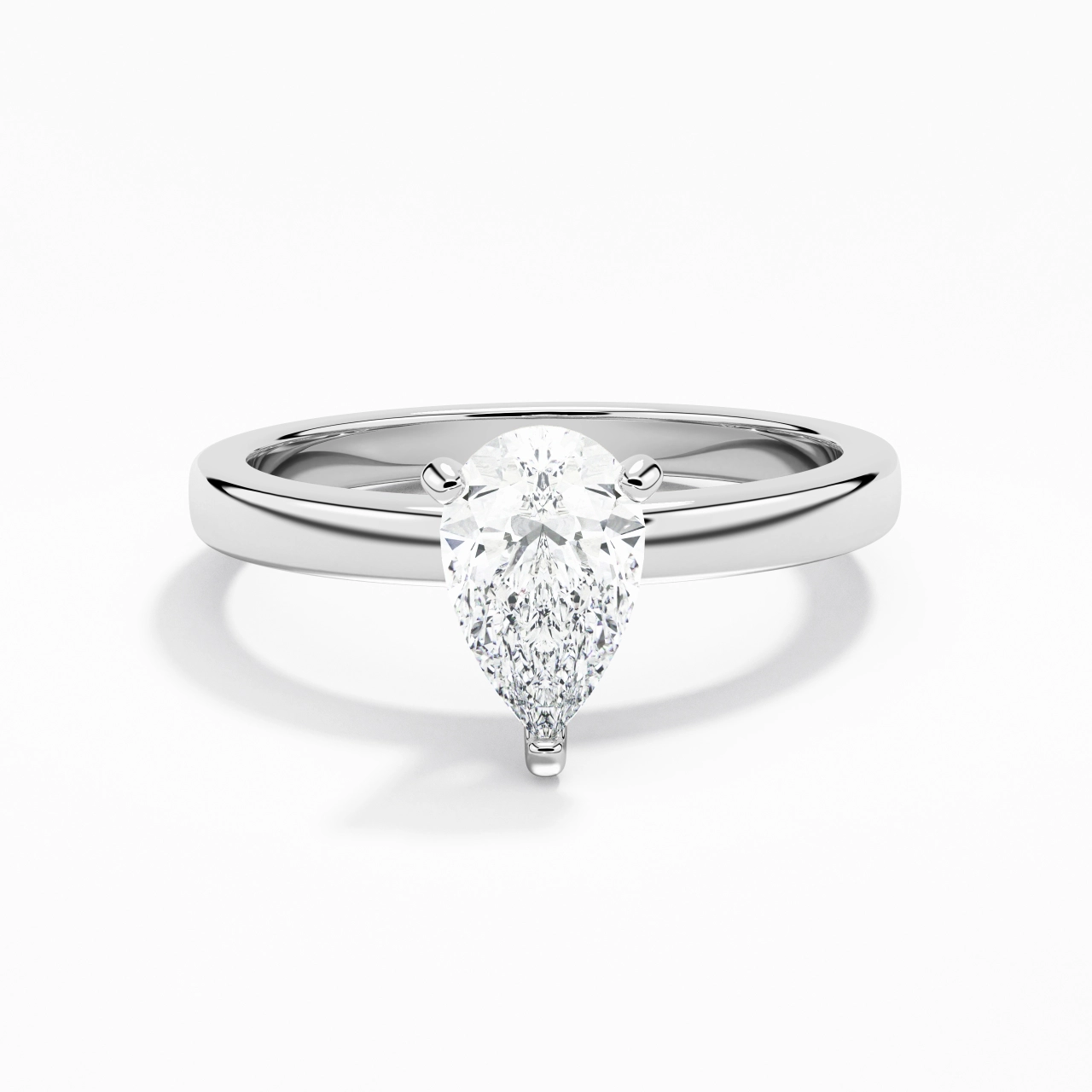 1.50ct 1.00ct Moissanite Moissanite Engagement Ring 14K White Gold
