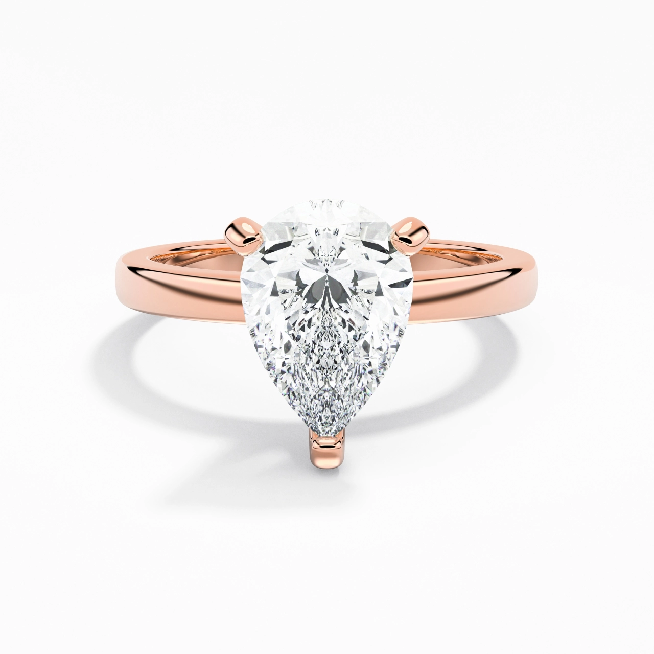 1.50ct 2.00ct Moissanite Moissanite Engagement Ring 14K Rose Gold