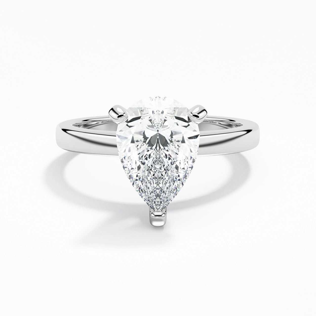 1.50ct 2.00ct Moissanite Moissanite Engagement Ring 18K White Gold
