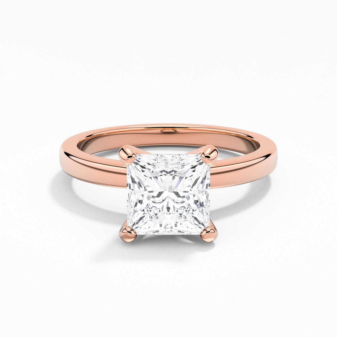 1.50ct Moissanite Engagement Ring 18K Rose Gold